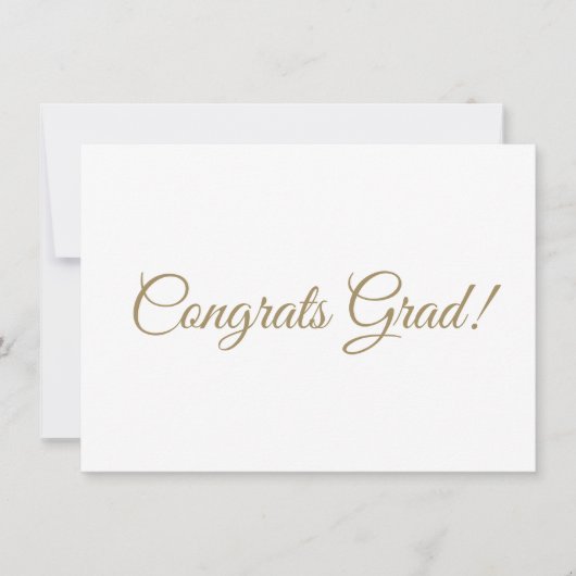 Gefeliciteerd afstudeerder gouden script kalligraf kaart (Voorkant)