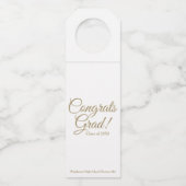 Gefeliciteerd Afstudeerder gouden script klasse ja Flessenhanger (Voorkant)