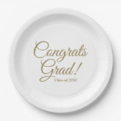 Gefeliciteerd afstudeerder gouden script klasse ja papieren bordje (Voorkant)