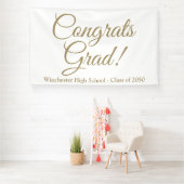 Gefeliciteerd afstudeerder gouden script klasse ja spandoek (Insitu)