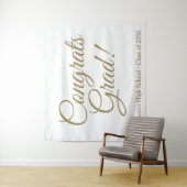 Gefeliciteerd Afstudeerder gouden script klasse ja Wandkleed (In situ)