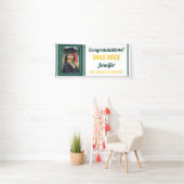 Gefeliciteerd Afstudeerder Green Gold White Afstud Spandoek (Insitu)