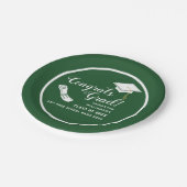 Gefeliciteerd Afstudeerder Groen en Wit Klasse van Papieren Bordje (Gekanteld)