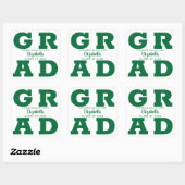 Gefeliciteerd Afstudeerder Groen met White Square  Vierkante Sticker (Vel)