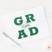Gefeliciteerd Afstudeerder Groen met White Square  Vierkante Sticker (Envelop)