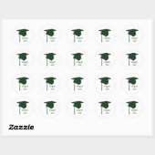 Gefeliciteerd Afstudeerder Groen Pet en Tassel Afs Ronde Sticker (Vel)