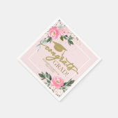 Gefeliciteerd Afstudeerder Hot Pink Floral Afstude Servet (Hoek)