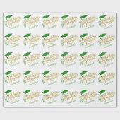Gefeliciteerd Afstudeerder Jaar Monogram Groen Gou Cadeaupapier (Vlak)