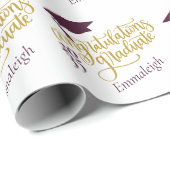 Gefeliciteerd Afstudeerder Jaar Monogram Maroon Go Cadeaupapier (Rol Hoek)