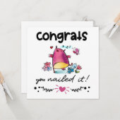 Gefeliciteerd Afstudeerder je hebt het Cartoon Owl Kaart (Voorkant / Achterkant in situ)