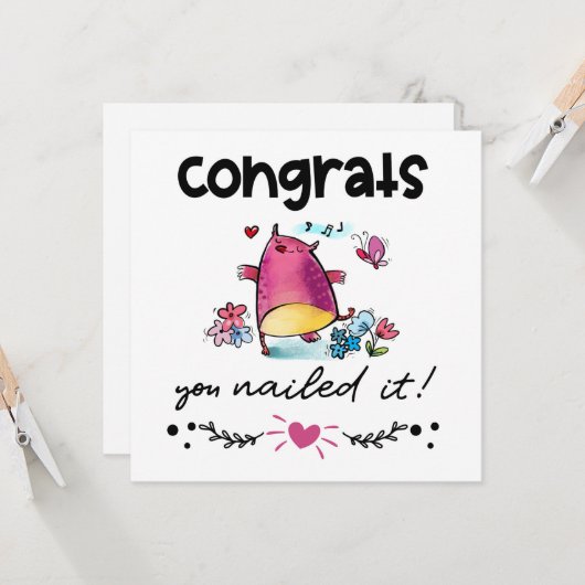 Gefeliciteerd Afstudeerder je hebt het Cartoon Owl Kaart (Voorkant / Achterkant in situ)