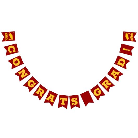 Gefeliciteerd Afstudeerder kardinaal en goud Vlaggetjes (Alle)