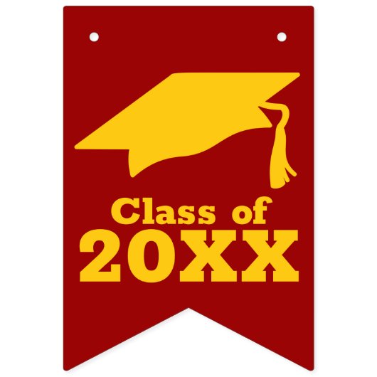 Gefeliciteerd Afstudeerder kardinaal en goud Vlaggetjes (Eerste vlag)