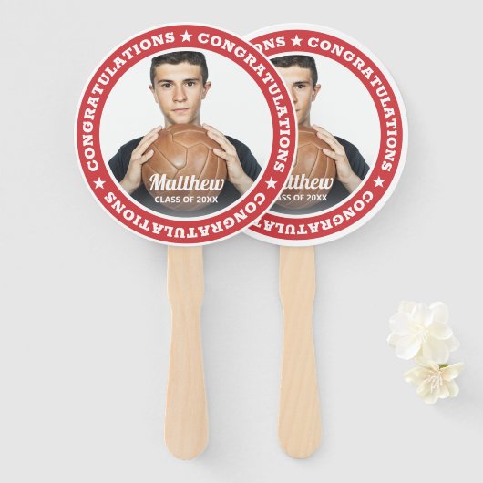 Gefeliciteerd Afstudeerder Klasse van 20XX Moderne Handwaaier (Voorkant en achterkant)