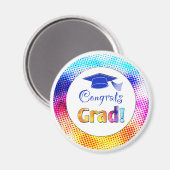Gefeliciteerd Afstudeerder kleuren, Fun Magneet (Voorkant / Achterkant)