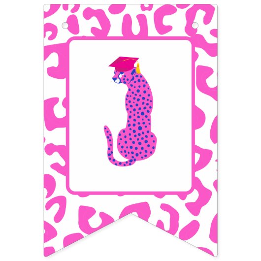 Gefeliciteerd Afstudeerder! Leopard Print Afstuder Vlaggetjes (Eerste vlag)