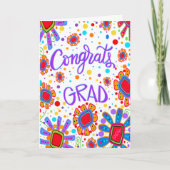 Gefeliciteerd Afstudeerder Leuke Bloemen Inspirivi Kaart (Voorkant)