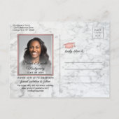 Gefeliciteerd Afstudeerder Marmer en Roze Save the Aankondigingskaart (Achterkant)