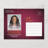 Gefeliciteerd Afstudeerder Maroon & Gold Save the  Aankondigingskaart (Achterkant)