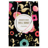 Gefeliciteerd Afstudeerder. Modern bloemmotief Medium Cadeauzakje (Voorkant)