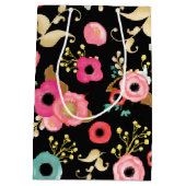 Gefeliciteerd Afstudeerder. Modern bloemmotief Medium Cadeauzakje (Achterkant)