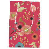 Gefeliciteerd Afstudeerder. Modern bloemmotief Medium Cadeauzakje (Achterkant)