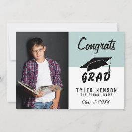 Gefeliciteerd Afstudeerder Modern Blue Photo Afstu