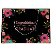 Gefeliciteerd Afstudeerder. Modern Floral Custom Large Cadeautasje (Voorkant)