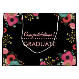 Gefeliciteerd Afstudeerder. Modern Floral Custom Large Cadeautasje