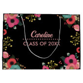 Gefeliciteerd Afstudeerder. Modern Floral Custom Large Cadeautasje (Achterkant)