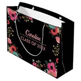 Gefeliciteerd Afstudeerder. Modern Floral Custom Large Cadeautasje