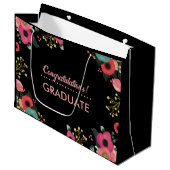 Gefeliciteerd Afstudeerder. Modern Floral Custom Large Cadeautasje (Voorkant Gekanteld)