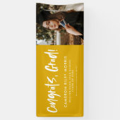 Gefeliciteerd afstudeerder modern geel afstuderen  spandoek (Verticaal)