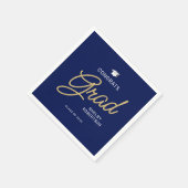 Gefeliciteerd Afstudeerder Modern Script Navy Blue Servet (Hoek)