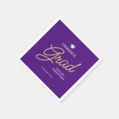 Gefeliciteerd Afstudeerder Modern Script Paarse Af Servet (Hoek)