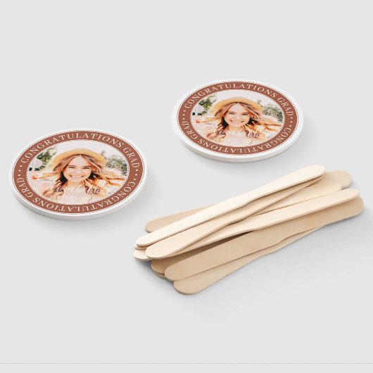 Gefeliciteerd Afstudeerder Moderne Aangepaste Foto Handwaaier (Niet-gemonteerd)