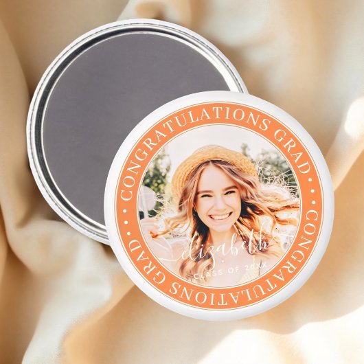 Gefeliciteerd Afstudeerder Moderne Aangepaste Foto Magneet