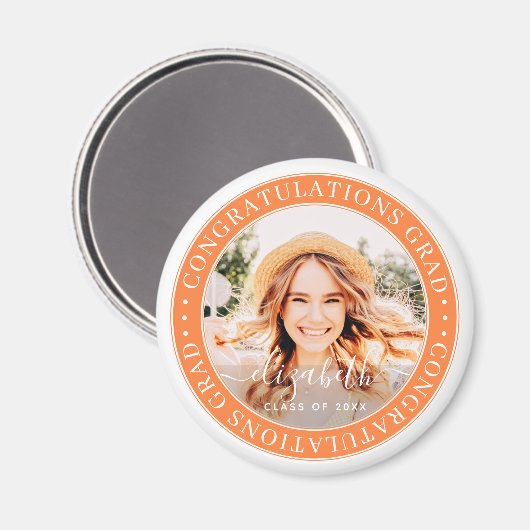 Gefeliciteerd Afstudeerder Moderne Aangepaste Foto Magneet (Voorkant / Achterkant)