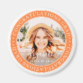 Gefeliciteerd Afstudeerder Moderne Aangepaste Foto Magneet (Voorkant)