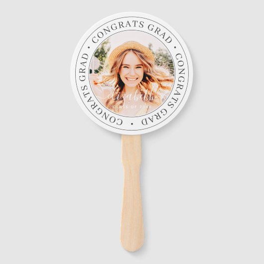 Gefeliciteerd Afstudeerder Moderne Eenvoudige aang Handwaaier (Achterkant)