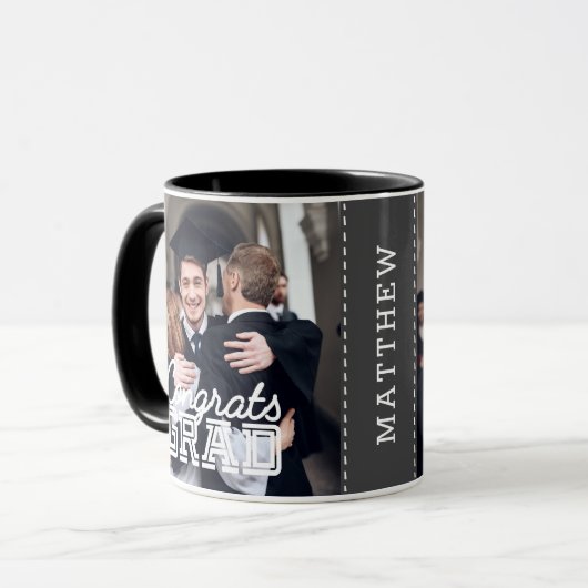 Gefeliciteerd Afstudeerder Moderne Eenvoudige aang Mok (Voorkant links)