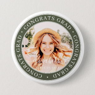 Gefeliciteerd Afstudeerder Moderne Eenvoudige aang Ronde Button 7,6 Cm