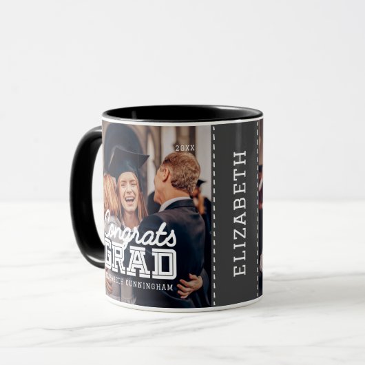 Gefeliciteerd Afstudeerder Moderne Simple Preppy F Mok (Voorkant links)