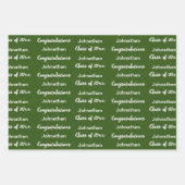 Gefeliciteerd Afstudeerder naam Dark Green Afstude Inpakpapier Vel (Voorkant 3)