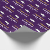 Gefeliciteerd Afstudeerder naam Dark Paarse Gold W Cadeaupapier (Hoek)