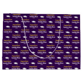 Gefeliciteerd Afstudeerder naam Dark Paarse Gold W Groot Cadeauzakje (Achterkant)