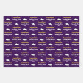 Gefeliciteerd Afstudeerder naam Dark Paarse Gold W Inpakpapier Vel (Voorkant 3)