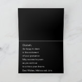 Gefeliciteerd Afstudeerder Naam Zwart & Wit Afstud Kaart (Binnen)