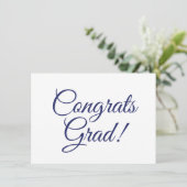 Gefeliciteerd afstudeerder navy blauw aangepaste s kaart (Staand voorkant)