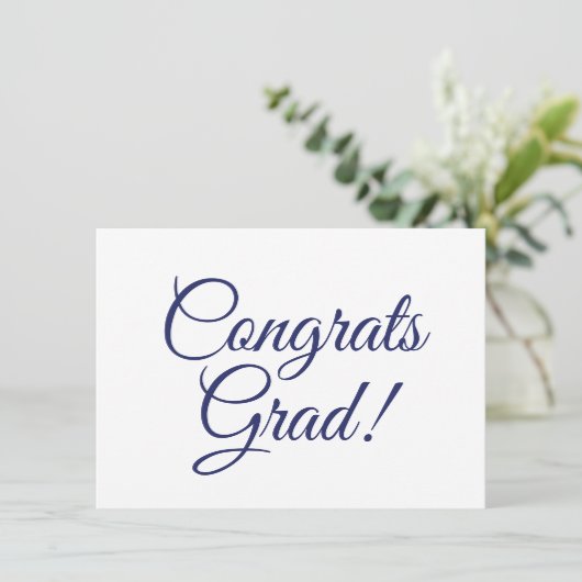 Gefeliciteerd afstudeerder navy blauw aangepaste s kaart (Staand voorkant)